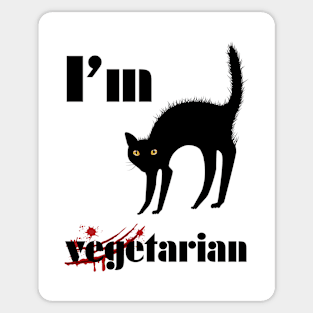 I'm VEGETARIAN Funny Cat Tee Sticker